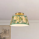 Alora - SF675213BGGL - One Light Semi-Flush Mount - Scout - Brushed Gold/Green Linen