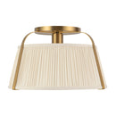 One Light Semi-Flush Mount<br /><span style="color:#4AB0CE;">Entrega: 4-10 dias en USA</span><br /><span style="color:#4AB0CE;font-size:60%;">PREGUNTE POR ENTREGA EN PANAMA</span><br />Collection: Scout<br />Finish: Brushed Gold/White Linen