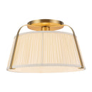 One Light Semi-Flush Mount<br /><span style="color:#4AB0CE;">Entrega: 4-10 dias en USA</span><br /><span style="color:#4AB0CE;font-size:60%;">PREGUNTE POR ENTREGA EN PANAMA</span><br />Collection: Scout<br />Finish: Brushed Gold/White Linen