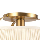 One Light Semi-Flush Mount<br /><span style="color:#4AB0CE;">Entrega: 4-10 dias en USA</span><br /><span style="color:#4AB0CE;font-size:60%;">PREGUNTE POR ENTREGA EN PANAMA</span><br />Collection: Scout<br />Finish: Brushed Gold/White Linen