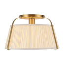 One Light Semi-Flush Mount<br /><span style="color:#4AB0CE;">Entrega: 4-10 dias en USA</span><br /><span style="color:#4AB0CE;font-size:60%;">PREGUNTE POR ENTREGA EN PANAMA</span><br />Collection: Scout<br />Finish: Brushed Gold/White Linen