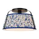 One Light Semi-Flush Mount<br /><span style="color:#4AB0CE;">Entrega: 4-10 dias en USA</span><br /><span style="color:#4AB0CE;font-size:60%;">PREGUNTE POR ENTREGA EN PANAMA</span><br />Collection: Scout<br />Finish: Matte Black/Blue Linen