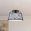 Alora - SF675213MBBL - One Light Semi-Flush Mount - Scout - Matte Black/Blue Linen
