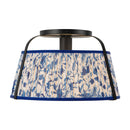 One Light Semi-Flush Mount<br /><span style="color:#4AB0CE;">Entrega: 4-10 dias en USA</span><br /><span style="color:#4AB0CE;font-size:60%;">PREGUNTE POR ENTREGA EN PANAMA</span><br />Collection: Scout<br />Finish: Matte Black/Blue Linen
