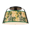 One Light Semi-Flush Mount<br /><span style="color:#4AB0CE;">Entrega: 4-10 dias en USA</span><br /><span style="color:#4AB0CE;font-size:60%;">PREGUNTE POR ENTREGA EN PANAMA</span><br />Collection: Scout<br />Finish: Matte Black/Green Linen