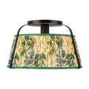 One Light Semi-Flush Mount<br /><span style="color:#4AB0CE;">Entrega: 4-10 dias en USA</span><br /><span style="color:#4AB0CE;font-size:60%;">PREGUNTE POR ENTREGA EN PANAMA</span><br />Collection: Scout<br />Finish: Matte Black/Green Linen