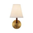 One Light Wall Sconce<br /><span style="color:#4AB0CE;">Entrega: 1-2 semanas en USA</span><br /><span style="color:#4AB0CE;font-size:60%;">PREGUNTE POR ENTREGA EN PANAMA</span><br />Collection: Sloan<br />Finish: Brushed Gold/White Linen