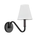 One Light Wall Sconce<br /><span style="color:#4AB0CE;">Entrega: 1-2 semanas en USA</span><br /><span style="color:#4AB0CE;font-size:60%;">PREGUNTE POR ENTREGA EN PANAMA</span><br />Collection: Sloan<br />Finish: Matte Black/White Linen