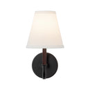 One Light Wall Sconce<br /><span style="color:#4AB0CE;">Entrega: 1-2 semanas en USA</span><br /><span style="color:#4AB0CE;font-size:60%;">PREGUNTE POR ENTREGA EN PANAMA</span><br />Collection: Sloan<br />Finish: Matte Black/White Linen