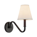 One Light Wall Sconce<br /><span style="color:#4AB0CE;">Entrega: 1-2 semanas en USA</span><br /><span style="color:#4AB0CE;font-size:60%;">PREGUNTE POR ENTREGA EN PANAMA</span><br />Collection: Sloan<br />Finish: Matte Black/White Linen