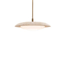 Modern Forms - PD264620-TWA-WV/AB - LED Pendant - Saturno - Beige Travertine/Aged Brass