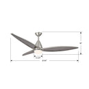 Minka Aire - F757L-BN - 64" Ceiling Fan - Fleur - Brushed Nickel