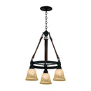 Kalco - 4633B/ECRU - Three Light Chandelier - Rodeo Drive - Black