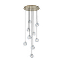 Kalco - 529553WBBC - Nine Light Chandelier - Pallina - Winter Brass