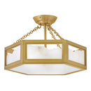 LED Semi Flush Mount<br /><span style="color:#4AB0CE;">Entrega: 7-8 semanas en USA</span><br /><span style="color:#4AB0CE;font-size:60%;">PREGUNTE POR ENTREGA EN PANAMA</span><br />Collection: Veleta<br />Finish: Lacquered Brass