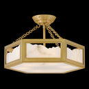 LED Semi Flush Mount<br /><span style="color:#4AB0CE;">Entrega: 4-10 dias en USA</span><br /><span style="color:#4AB0CE;font-size:60%;">PREGUNTE POR ENTREGA EN PANAMA</span><br />Collection: Veleta<br />Finish: Lacquered Brass