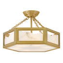 LED Semi Flush Mount<br /><span style="color:#4AB0CE;">Entrega: 4-10 dias en USA</span><br /><span style="color:#4AB0CE;font-size:60%;">PREGUNTE POR ENTREGA EN PANAMA</span><br />Collection: Veleta<br />Finish: Lacquered Brass