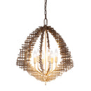 Six Light Pendant<br /><span style="color:#4AB0CE;">Entrega: 3-4 semanas en USA</span><br /><span style="color:#4AB0CE;font-size:60%;">PREGUNTE POR ENTREGA EN PANAMA</span><br />Collection: Construct<br />Finish: Dark Bronze / French Gold