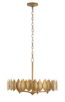 Five Light Pendant<br /><span style="color:#4AB0CE;">Entrega: 4-10 dias en USA</span><br /><span style="color:#4AB0CE;font-size:60%;">PREGUNTE POR ENTREGA EN PANAMA</span><br />Collection: Petal Reign<br />Finish: Brass Kisser