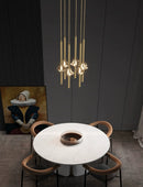 LÁMPARA DE TECHO COLGANTE LED 10W, 3000K, 110-240V, 50-60HZ, IP20, ACABADO DORADO.