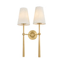 Two Light Wall Sconce<br /><span style="color:#4AB0CE;">Entrega: 4-10 dias en USA</span><br /><span style="color:#4AB0CE;font-size:60%;">PREGUNTE POR ENTREGA EN PANAMA</span><br />Collection: Cadiz<br />Finish: Vintage Brass