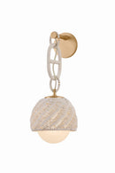 One Light Wall Sconce<br /><span style="color:#4AB0CE;">Entrega: 6-7 semanas en USA</span><br /><span style="color:#4AB0CE;font-size:60%;">PREGUNTE POR ENTREGA EN PANAMA</span><br />Collection: Piasu<br />Finish: Champagne Leaf