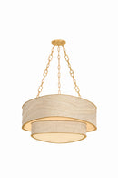 Nine Light Chandelier<br /><span style="color:#4AB0CE;">Entrega: 11-12 semanas en USA</span><br /><span style="color:#4AB0CE;font-size:60%;">PREGUNTE POR ENTREGA EN PANAMA</span><br />Collection: Kiso<br />Finish: Vintage Gold Leaf