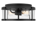 Two Light Flush Mount<br /><span style="color:#4AB0CE;">Entrega: 21-22 semanas en USA</span><br /><span style="color:#4AB0CE;font-size:60%;">PREGUNTE POR ENTREGA EN PANAMA</span><br />Collection: Lumra<br />Finish: Midnight Black