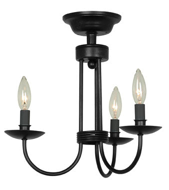 Artcraft Canada - AC1783EB - Three Light Flush Mount - Wrought Iron - Black