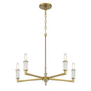 Five Light Chandelier<br /><span style="color:#4AB0CE;">Entrega: 4-10 dias en USA</span><br /><span style="color:#4AB0CE;font-size:60%;">PREGUNTE POR ENTREGA EN PANAMA</span><br />Collection: Oro District<br />Finish: Soft Brass