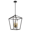 Four Light Pendant<br /><span style="color:#4AB0CE;">Entrega: 4-10 dias en USA</span><br /><span style="color:#4AB0CE;font-size:60%;">PREGUNTE POR ENTREGA EN PANAMA</span><br />Collection: Townhall<br />Finish: Coal And Soft Brass