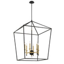 Six Light Pendant<br /><span style="color:#4AB0CE;">Entrega: 4-10 dias en USA</span><br /><span style="color:#4AB0CE;font-size:60%;">PREGUNTE POR ENTREGA EN PANAMA</span><br />Collection: Townhall<br />Finish: Coal And Soft Brass