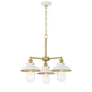 Three Light Chandelier<br /><span style="color:#4AB0CE;">Entrega: 4-10 dias en USA</span><br /><span style="color:#4AB0CE;font-size:60%;">PREGUNTE POR ENTREGA EN PANAMA</span><br />Collection: Downtown Edison<br />Finish: White And Soft Brass