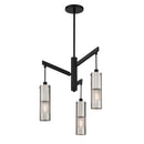 Three Light Chandelier<br /><span style="color:#4AB0CE;">Entrega: 4-10 dias en USA</span><br /><span style="color:#4AB0CE;font-size:60%;">PREGUNTE POR ENTREGA EN PANAMA</span><br />Collection: Grid 3<br />Finish: Brushed Nickel and Coal Highlights