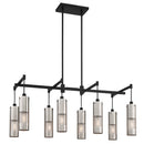 Eight Light Island Pendant<br /><span style="color:#4AB0CE;">Entrega: 4-10 dias en USA</span><br /><span style="color:#4AB0CE;font-size:60%;">PREGUNTE POR ENTREGA EN PANAMA</span><br />Collection: Grid 3<br />Finish: Brushed Nickel and Coal Highlights
