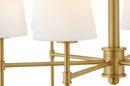 LED Chandelier<br /><span style="color:#4AB0CE;">Entrega: 4-10 dias en USA</span><br /><span style="color:#4AB0CE;font-size:60%;">PREGUNTE POR ENTREGA EN PANAMA</span><br />Collection: Saunders<br />Finish: Lacquered Brass