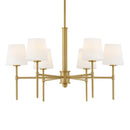 LED Chandelier<br /><span style="color:#4AB0CE;">Entrega: 4-10 dias en USA</span><br /><span style="color:#4AB0CE;font-size:60%;">PREGUNTE POR ENTREGA EN PANAMA</span><br />Collection: Saunders<br />Finish: Lacquered Brass