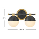 Hinkley - 54562LCB-BK - LED Vanity - Bowie - Lacquered Brass
