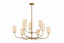 Nine Light Chandelier<br /><span style="color:#4AB0CE;">Entrega: 4-10 dias en USA</span><br /><span style="color:#4AB0CE;font-size:60%;">PREGUNTE POR ENTREGA EN PANAMA</span><br />Collection: Teddy<br />Finish: Patina Brass