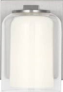 One Light Wall Sconce<br /><span style="color:#4AB0CE;">Entrega: 4-10 dias en USA</span><br /><span style="color:#4AB0CE;font-size:60%;">PREGUNTE POR ENTREGA EN PANAMA</span><br />Collection: Holden<br />Finish: Brushed Nickel