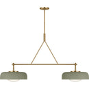 Two Light Linear Chandelier<br /><span style="color:#4AB0CE;">Entrega: 3-4 semanas en USA</span><br /><span style="color:#4AB0CE;font-size:60%;">PREGUNTE POR ENTREGA EN PANAMA</span><br />Collection: Liora<br />Finish: Estate Brass