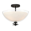 Three Light Semi-Flush Mount<br /><span style="color:#4AB0CE;">Entrega: 4-10 dias en USA</span><br /><span style="color:#4AB0CE;font-size:60%;">PREGUNTE POR ENTREGA EN PANAMA</span><br />Collection: Elowen<br />Finish: Dark Matte Black