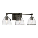 Three Light Vanity<br /><span style="color:#4AB0CE;">Entrega: 4-10 dias en USA</span><br /><span style="color:#4AB0CE;font-size:60%;">PREGUNTE POR ENTREGA EN PANAMA</span><br />Collection: Wynnfrost<br />Finish: Rustic Gun Metal
