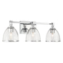 Three Light Vanity<br /><span style="color:#4AB0CE;">Entrega: 4-10 dias en USA</span><br /><span style="color:#4AB0CE;font-size:60%;">PREGUNTE POR ENTREGA EN PANAMA</span><br />Collection: Wynnfrost<br />Finish: Chrome