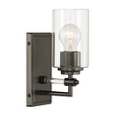 One Light Bath Sconce<br /><span style="color:#4AB0CE;">Entrega: 4-10 dias en USA</span><br /><span style="color:#4AB0CE;font-size:60%;">PREGUNTE POR ENTREGA EN PANAMA</span><br />Collection: Binsly<br />Finish: Rustic Gun Metal