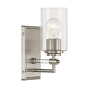 One Light Bath Sconce<br /><span style="color:#4AB0CE;">Entrega: 4-10 dias en USA</span><br /><span style="color:#4AB0CE;font-size:60%;">PREGUNTE POR ENTREGA EN PANAMA</span><br />Collection: Binsly<br />Finish: Brushed Nickel
