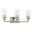 Three Light Vanity<br /><span style="color:#4AB0CE;">Entrega: 4-10 dias en USA</span><br /><span style="color:#4AB0CE;font-size:60%;">PREGUNTE POR ENTREGA EN PANAMA</span><br />Collection: Binsly<br />Finish: Brushed Nickel
