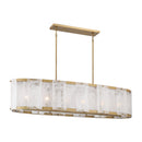 Six Light Linear Chandelier<br /><span style="color:#4AB0CE;">Entrega: 4-10 dias en USA</span><br /><span style="color:#4AB0CE;font-size:60%;">PREGUNTE POR ENTREGA EN PANAMA</span><br />Collection: Veil<br />Finish: Legacy Brass