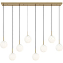 Eight Light Linear Chandelier<br /><span style="color:#4AB0CE;">Entrega: 5-6 semanas en USA</span><br /><span style="color:#4AB0CE;font-size:60%;">PREGUNTE POR ENTREGA EN PANAMA</span><br />Collection: Sorelle<br />Finish: Estate Brass