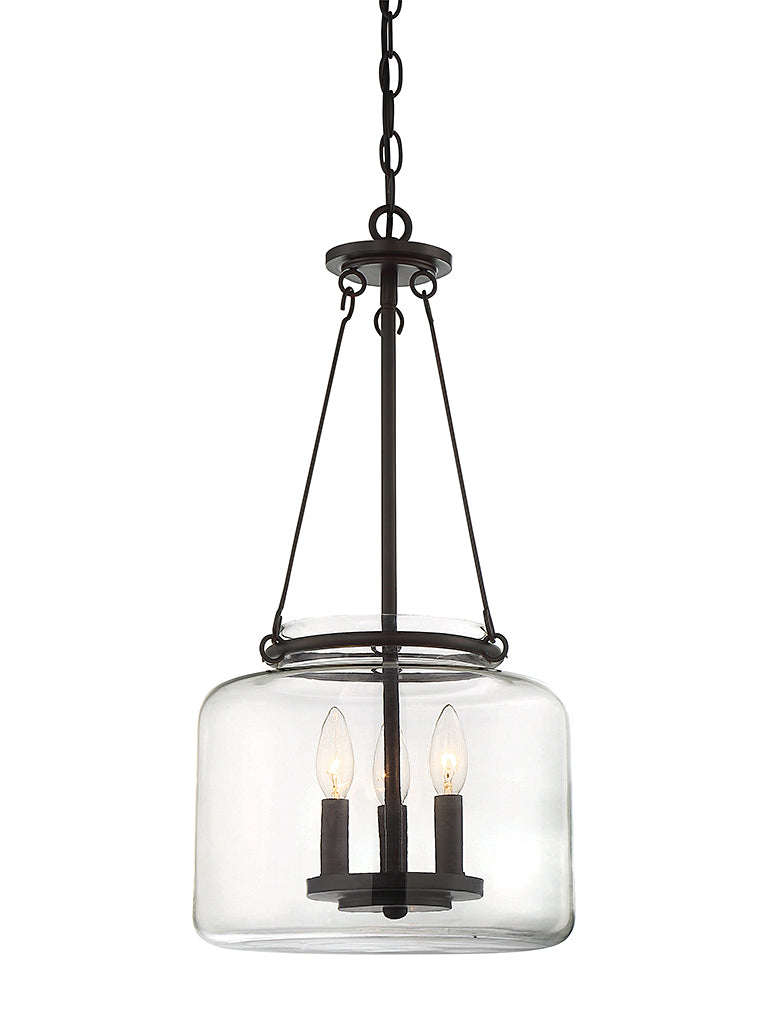 Three Light Pendant<br /><span style="color:#4AB0CE;">Entrega: 4-10 dias en USA</span><br /><span style="color:#4AB0CE;font-size:60%;">PREGUNTE POR ENTREGA EN PANAMA</span><br />Collection: Akron<br />Finish: English Bronze